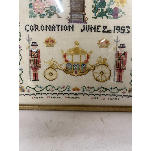 1093 - A TAPESTRY COMMEMORATING THE ROYAL CORONATION, 1953