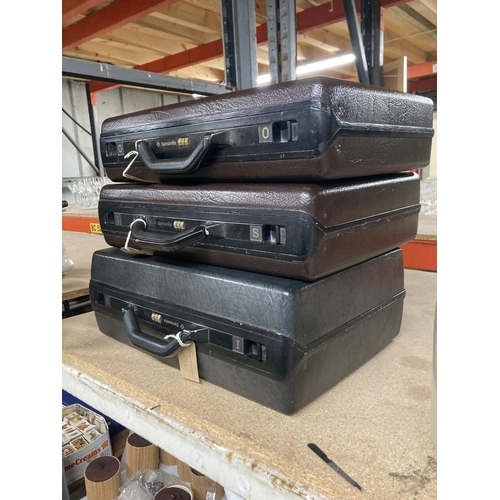 1148 - THREE SAMSONITE COMBINATION HARD CASES