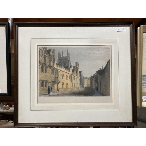 1172 - TWO FRAMED PRINTS TO INCLUDE A CITY SCENE AND A COLLEGE SCENE