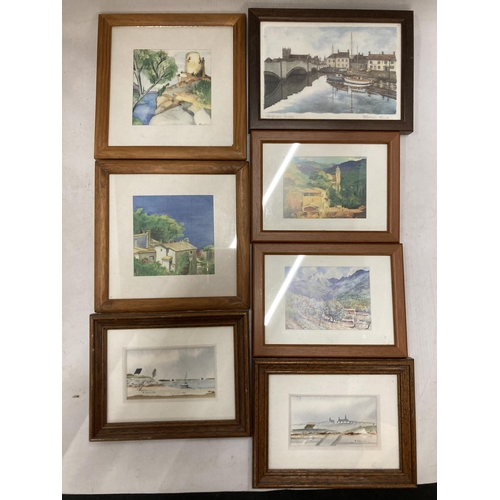 1190 - SEVEN SMALL FRAMED PRINTS