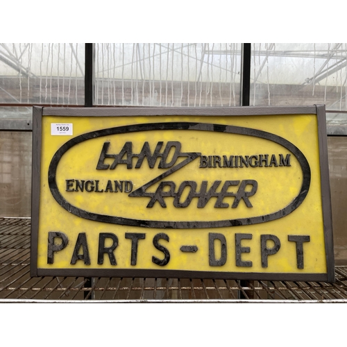 1559 - AN ILLUMINATED LAND ROVER BIRMINGHAM SIGN