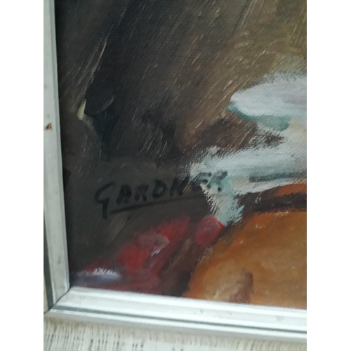 1677 - A WOODEN FRAMED 1960'S OIL PAINTING OF A FEMALE SIGNED TO THE BOTTOM LEFT CORNER