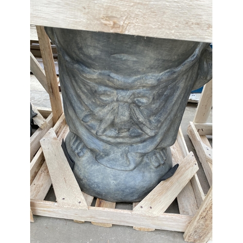 1767 - A CEMENT FIBRE KONTHE STANDING BUDHA (H:100CM)