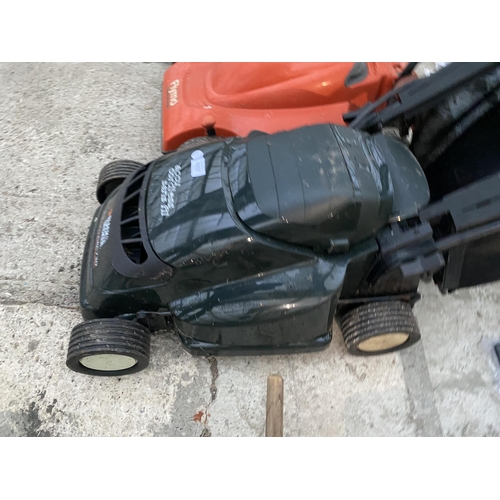 1937 - A BLACK AND DECKER BATTERY LAWN MOWER (NO BATTERY) AND A FLYMO ELECTRIC LAWN MOWER