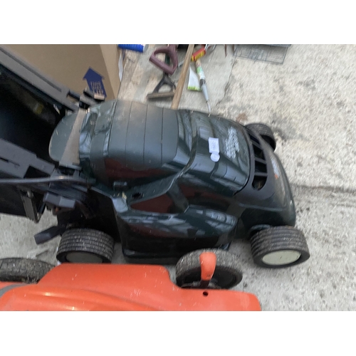 1937 - A BLACK AND DECKER BATTERY LAWN MOWER (NO BATTERY) AND A FLYMO ELECTRIC LAWN MOWER