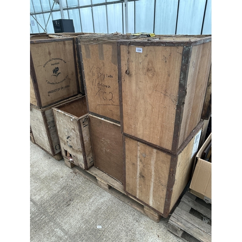 2284 - A LARGE QUANTITY OF TEA CHESTS