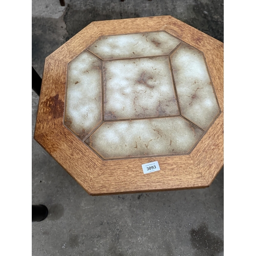 3093 - A RETRO OCTAGONAL TILED TOP COFFEE TABLE