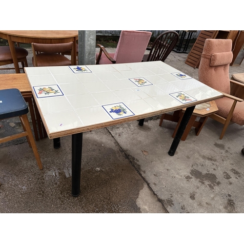 3094 - A TILED TOP DINING TABLE 51.5