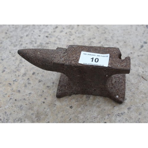 10 - A SMALL ANVIL  NO VAT