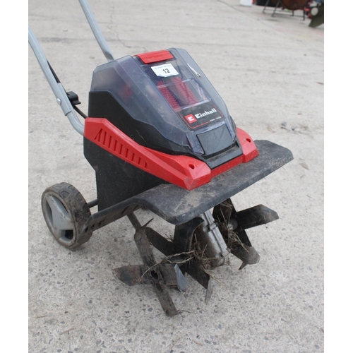 12 - EINHELL ROTAVATOR AND 2 BATTERIES  NO VAT