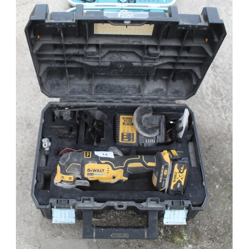 14 - DEWALT 18V RECIPROCATING SAW AND BATTERY  NO VAT