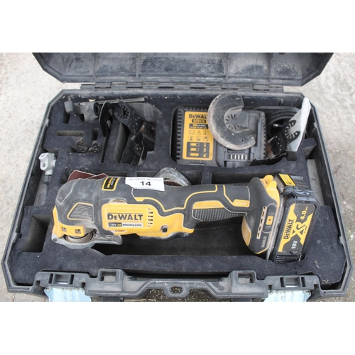 14 - DEWALT 18V RECIPROCATING SAW AND BATTERY  NO VAT