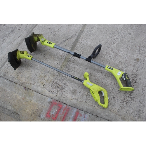 37 - 2 RYOBI STRIMMERS  NO VAT