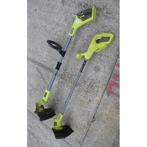 37 - 2 RYOBI STRIMMERS  NO VAT