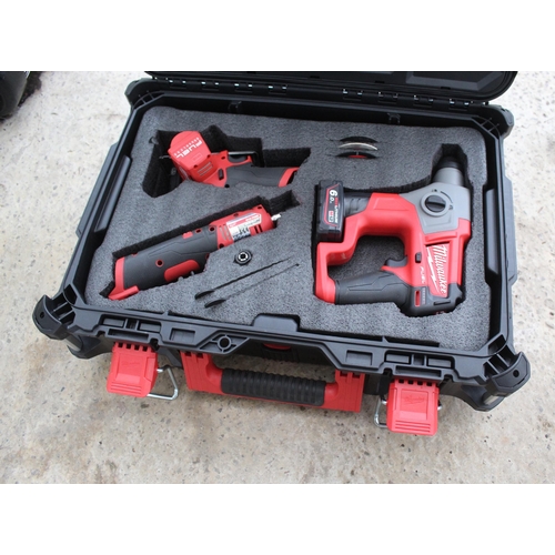 42 - AS NEW MILWAUKEE SET INCLUDING SAW DRILL IMPACT DRIVER WITH BATTERY  NO VAT