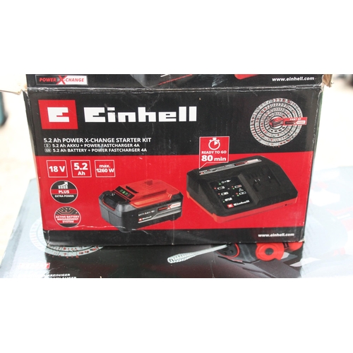 48 - AS NEW EINHELL PIPE CLEAN BATTERY AND CHARGER  NO VAT