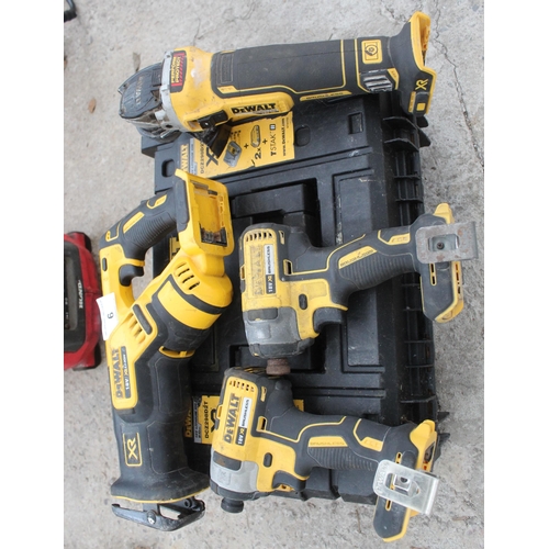 6 - DEWALT BOX, 2 IMPACT, GRINDER, RIP SAW  NO VAT