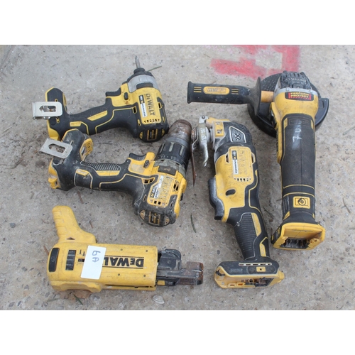 6A - DEWALT GRINDR DRILL SAWS X 2, IMPACT  NO VAT