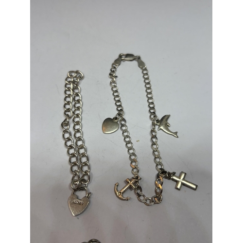 540 - SIX SILVER BRACELETS