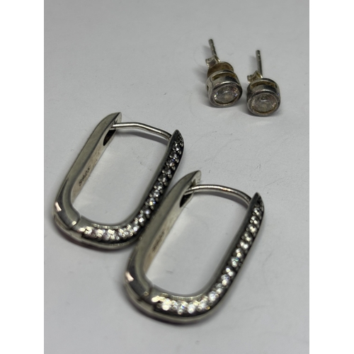 556 - SIX PAIRS OF SILVER EARRINGS