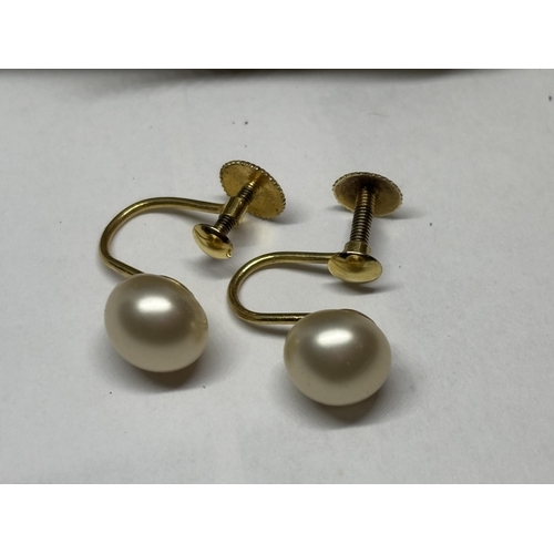 647 - A PAIR OF CIRO PEARL SCREW BACK EARRINGS IN  ORIGINAL PRESENTATION BOX