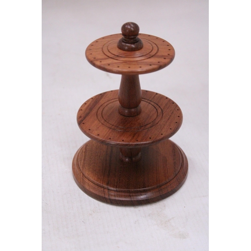 15 - A WOODEN BOBBIN CAROUSEL - NEEDS PINS - BY BRIAN GOODWIN, CHESTERFIELD