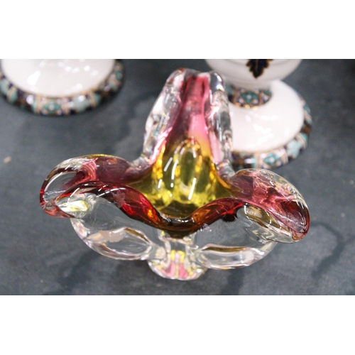 161 - A 1970'S MURANO GLASS ASHTRAY