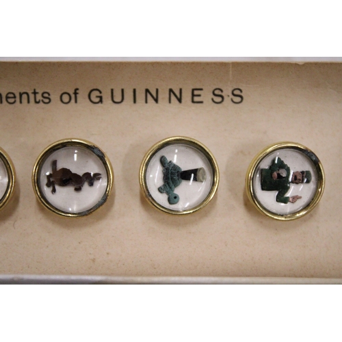 26A - A SET OF SIX GUINNESS WAISTCOAT BUTTONS IN ORIGINAL BOX