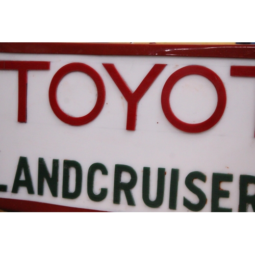 50 - A TOYOTA LANDCRUISER 4X4 ILLUMINATED LIGHT BOX SIGN - 62 CM (L) 10.75 CM (H) 10 CM (D)