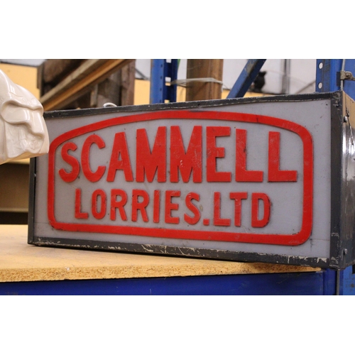 61 - A SCAMMELL LORRIES LTD ILLUMINATED LIGHT BOX SIGN - 62 CM (W) 26.5 CM (H) 10 CM (D)