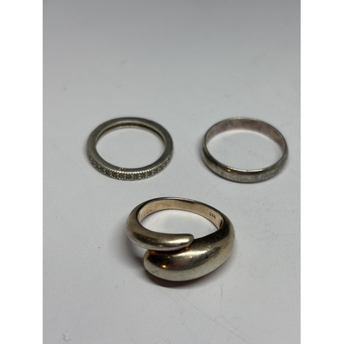 671 - FIVE MARKED SILVER RINGS