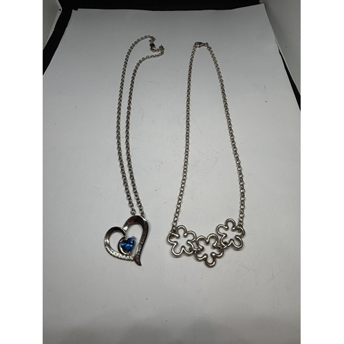 679 - TWO MARKED SILVER NECKLACES WITH PENDANTS