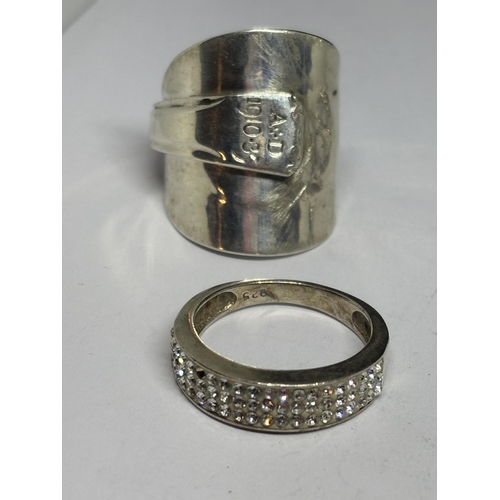 688 - FIVE VARIOUS SILVER RINGS