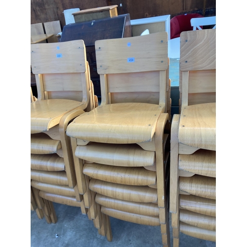 2700 - SIX MORLEYS FURNITURE BENTWOOD CLASSROOM STACKING CHAIRS