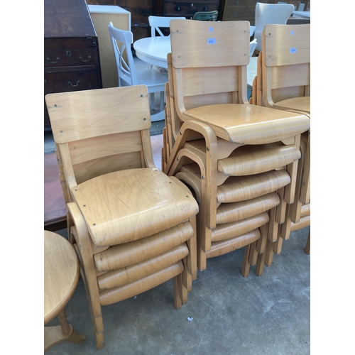 2701 - TEN MORLEYS FURNITURE BENTWOOD CLASSROOM STACKING CHAIRS