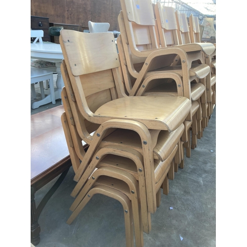 2701 - TEN MORLEYS FURNITURE BENTWOOD CLASSROOM STACKING CHAIRS