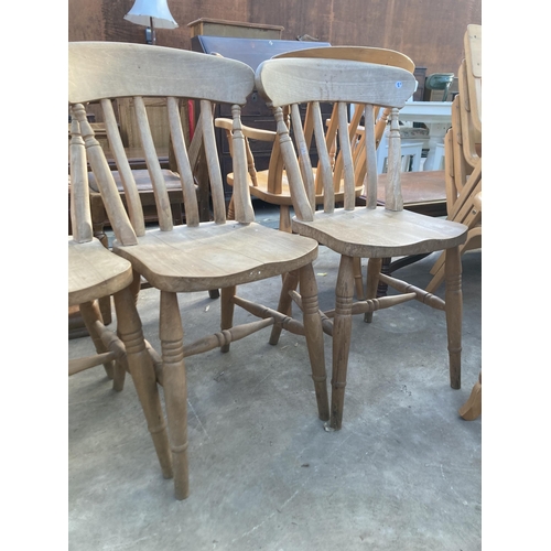 2702 - THREE VICTORIAN STYLE KITCHEN CHAIRS AND A 16