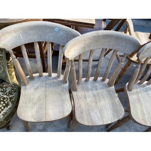 2702 - THREE VICTORIAN STYLE KITCHEN CHAIRS AND A 16