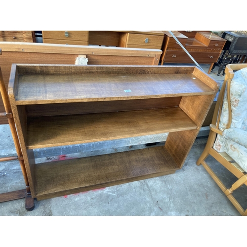 2708 - AN OPEN OAK THREE TIER BOOKCASE, 44