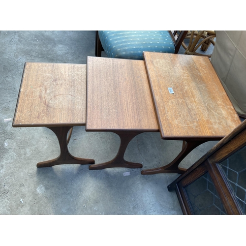 2796 - A G PLAN RETRO TEAK NEST OF THREE TABLES