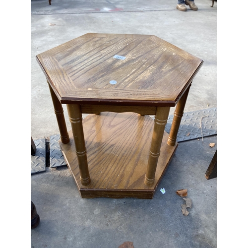 2853 - A HEXAGONAL TWO TIER LAMP TABLE