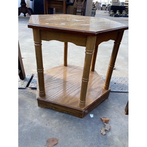 2853 - A HEXAGONAL TWO TIER LAMP TABLE