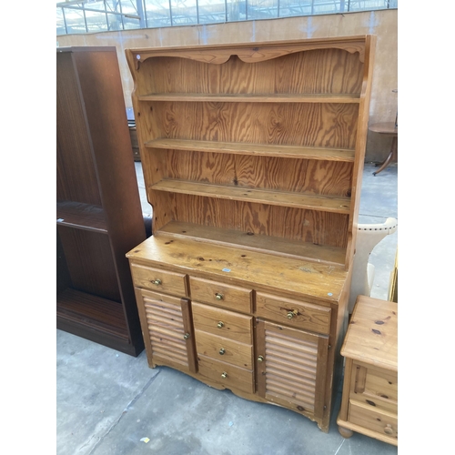 2864 - A PINE DRESSER WITH PLATE RACK, 44