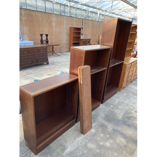 2865 - THREE OPEN BOOKSHELVES, EACH 32