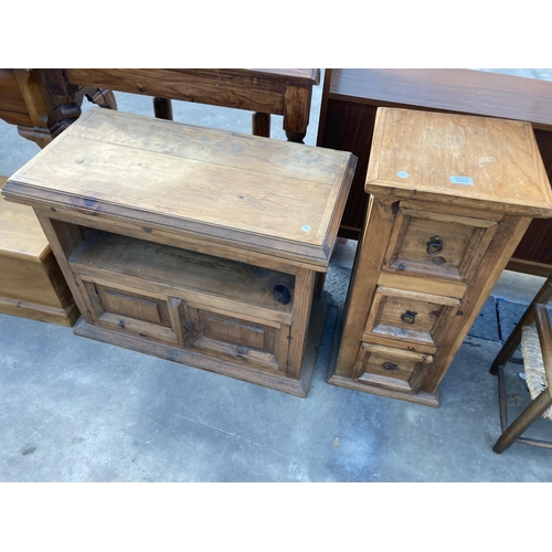 2870 - A SMALL MEXICAN PINE CHEST OF THREE DRAWERS, 13