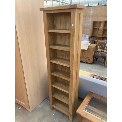 2876 - AN OAK SEVEN TIER OPEN BOOKCASE, 22