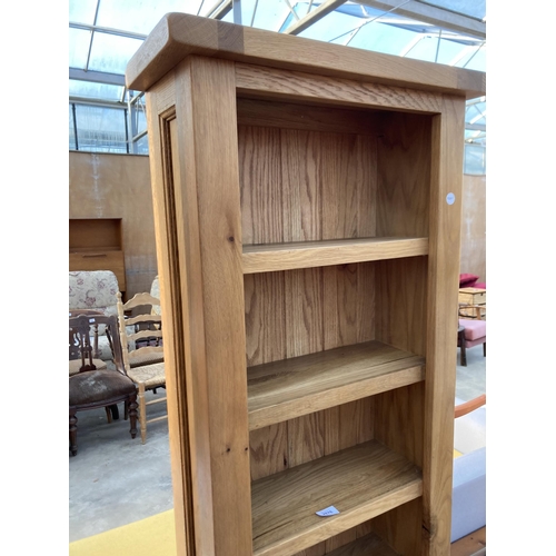 2876 - AN OAK SEVEN TIER OPEN BOOKCASE, 22