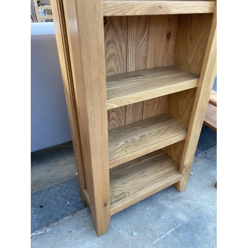 2876 - AN OAK SEVEN TIER OPEN BOOKCASE, 22