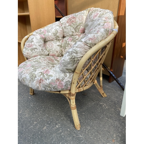 2894 - A WICKER AND BAMBOO CONSERVATORY CHAIR