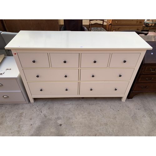 2541 - A WHITE CHEST OF FOUR SHORT AND FOUR LONG DRAWERS, 64